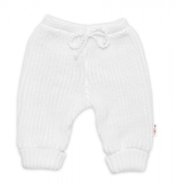Pletené kalhoty Made with Love, bílé; 56/62 (0-3m)
