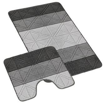 SADA BANY 60x100 + 60x50 cm - s výkrojem - Trojúhelník šedá