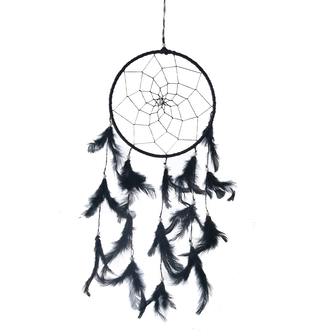 Lapač snů bavlna pírka černý 30x30x90 cm