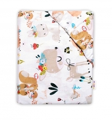 Baby Nellys Bavlněné prostěradlo - Pohádková zvířátka, bílá; 120x60