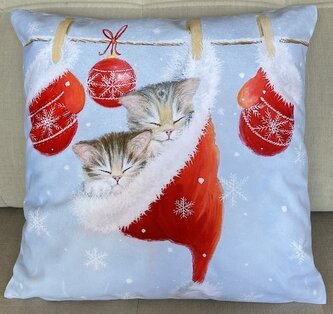 Vánoční polštář CHRISTMAS CATS 40x40 cm Mybesthome