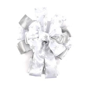 Mašle polyester stříbrná 33x5x115 cm