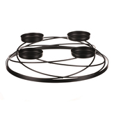 Svícen kovový - adventní, barva černá.