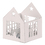 Svícen kovový - tvar domečku, menší vel., barva bílá.