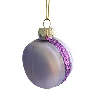 OZDOBA VÁNOČNÍ MAKRONKA 5,6X4,2X7,4CM SKLO