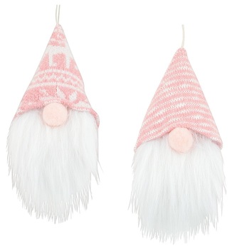 Skřítek na zavěšení 14 cm, růžový