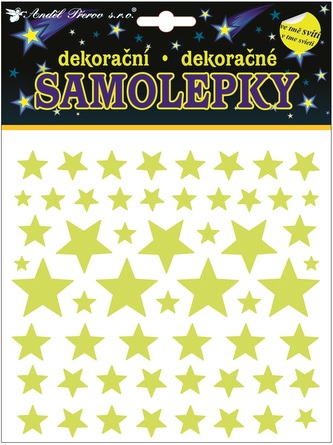 Samolepky svítící ve tmě hvězdy 18 x 18 cm
