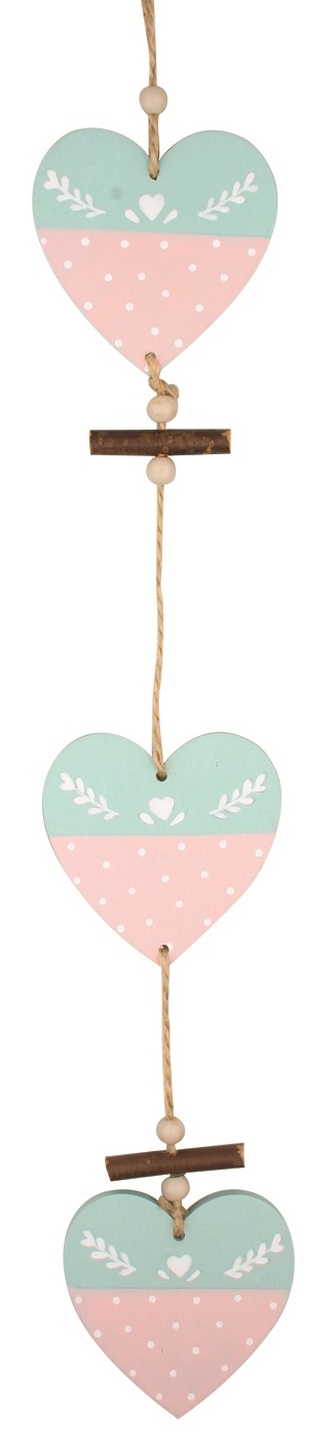 Srdíčko dřevěné k zavěšení 37 cm