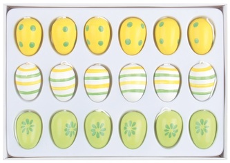 Vajíčko dřevěné na pověšení 2,5 cm, 18 ks v krabičce