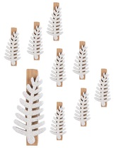 Větvičky s glitry na kolíčku 4 cm, 9 ks bílé