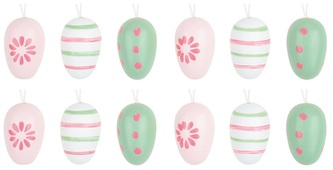 Vajíčko dřevěné na pověšení 3 cm, 12 ks