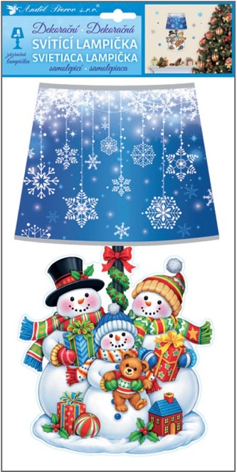 Lampička samolepicí svítící LED sněhuláci 31 cm Lampička samolepicí svítící LED sněhuláci 31 cm