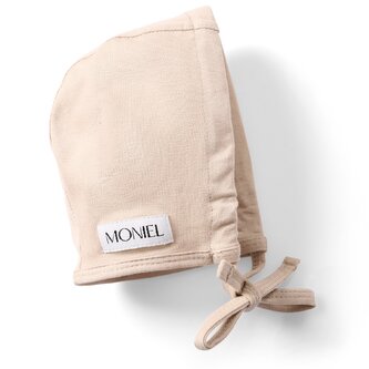 Moniel Dětská rostoucí zavazovací čepice Pastel béžová 2-24 M