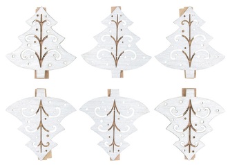 Stromek dřevěný na kolíčku 6 cm 6 ks