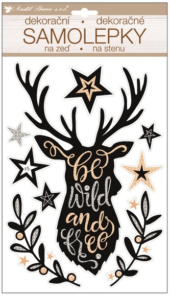 Samolepka na zeď jelen prostorová 36 x 21 cm