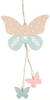 Motýlek dřevěný k zavěšení 28 cm