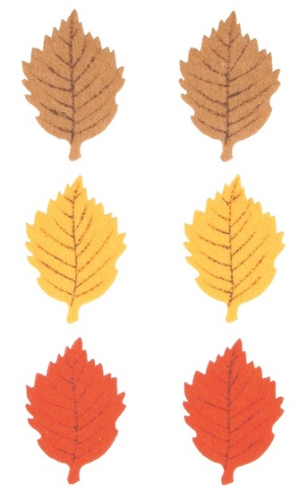 List z filcu na kolíčku 5 cm, 6 ks