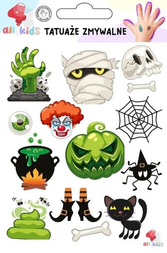 Tatuaże zmywalne dla dzieci Halloween 3 Tatuaże zmywalne dla dzieci Halloween 3