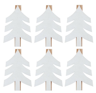 Stromky dřevěné na kolíčku 4 x 6 cm, 6 ks