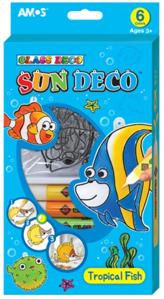 Barvy na sklo sada 6 barev 10,5 ml + 6 sklíček MOŘSKÉ RYBY Barvy na sklo sada 6 barev 10,5 ml + 6 sklíček MOŘSKÉ RYBY