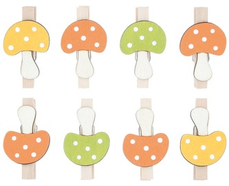 Hříbky dřevěné na kolíčku 3,5 cm, 8 ks