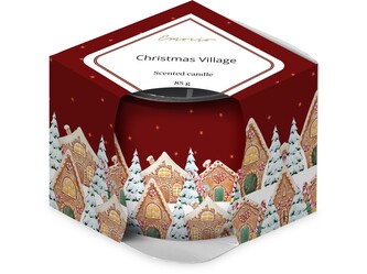 Emocio Sklo Dekor 70x62 mm Christmas Village (Enchanted Sparkle), vonná svíčka