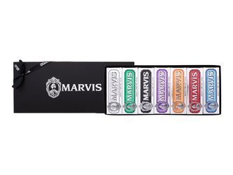 Marvis 7 Toothpastes Box Aquatic Mint 25 ml + Cinnamon Mint 25ml + Ginger Mint 25 ml + Classic Strong Mint 25 ml + Jasmin Mint 25 ml + Amarelli Licorice 25 ml + Whitening Mint 25 ml