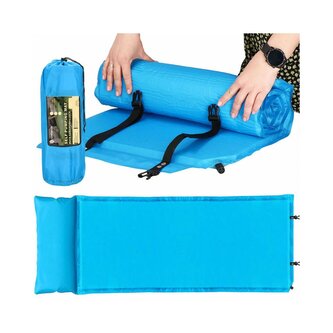 Samonafukovací karimatka s polštářem 186x53x2,5 cm, modrá SPRINGOS ROVER