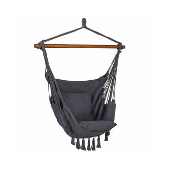 Závěsné houpací křeslo 130x100 cm, šedé SPRINGOS BORGO III