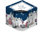 Emocio Sklo Dekor 70x62 mm Winter Village (Snowflakes), vonná svíčka