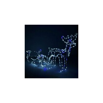 LED Sob se saněmi - 210cm, 288LED, IP44, studená bílá + záblesky LED Sob se saněmi - 210cm, 288LED, IP44, studená bílá + záblesky
