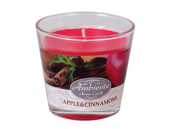 Svíčka ve skle JABLKO-SKOŘICE vonná 140g