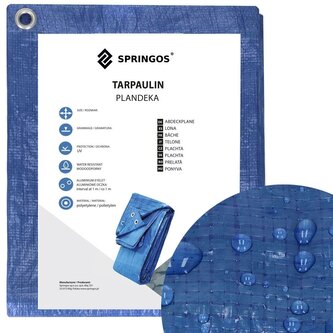 Krycí plachta s oky 4x4 m, 60g PE, modrá SPRINGOS PROTECT Krycí plachta s oky 4x4 m, 60g PE, modrá SPRINGOS PROTECT