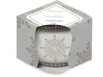 Emocio Sklo Dekor 70x62 mm Snowflake (Cookie and Cream), vonná svíčka