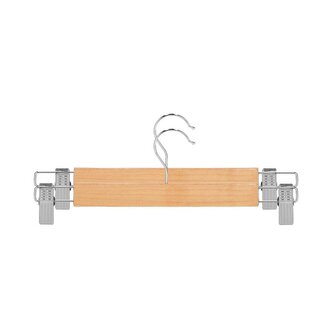 Dřevěná ramínka s klipy na kalhoty 32,5 cm, přírodní, sada 2ks SPRINGOS HG0055