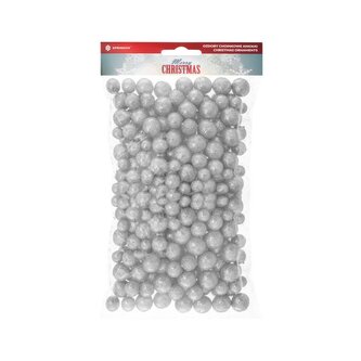 Dekorační kuličky se třpytkami stříbrné, 20g
