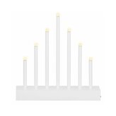 LED vánoční svícen - 7 svíček, 20cm, 3xAA, bílý