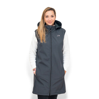 Dámská dlouhá softshellová vesta Grey; Barva: šedá; Velikost: XXL