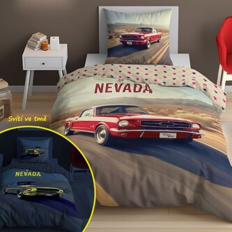 DETEXPOL Povlečení Mustang svítící  Bavlna, 140/200, 70/80 cm