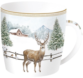 Porcelánový hrnek v plechové krabičce White Forest