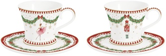 Sada dvou šálků a podšálků na espresso Magie De Noel