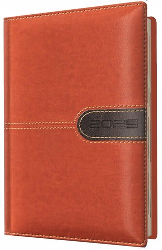 Kalendarz 2025 książkowy A4 tygodniowy brązowy