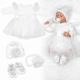 Luxusní 4D slavnostní sada oblečení pro miminko Girl - bílá, vel. 62; 62 (2-3m)