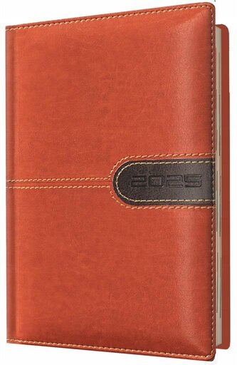 Kalendarz 2025 książkowy A5 tygodniowy brązowy