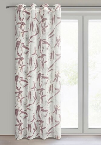 Dekorační jemný vzorovaný závěs s kroužky PADRE fialová 140x250 cm (cena za 1 kus) MyBestHome