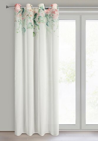 Dekorační jemný vzorovaný závěs s kroužky ALEXA bílá 135x250 cm (cena za 1 kus) MyBestHome