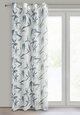 Dekorační jemný vzorovaný závěs s kroužky PADRE modrá 140x250 cm (cena za 1 kus) MyBestHome