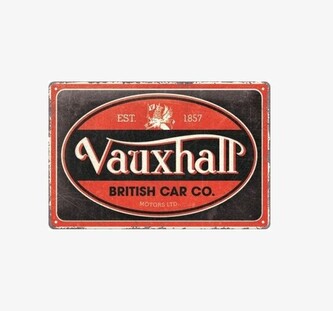 Plechová cedule Vauyhall - Vintage Obal, 30 x 20 cm