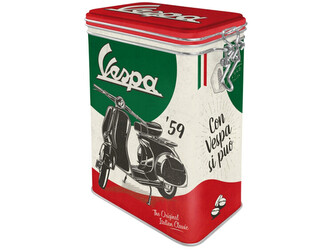 Plechová dóza Plechová dóza Vespa - The Italian Classic, 11 x 17,5 x 7,5 cm