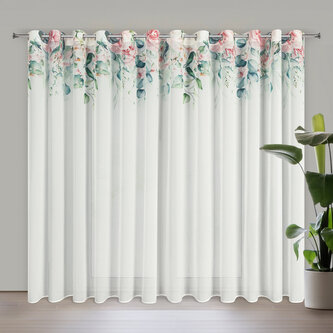 Dekorační jemný vzorovaný závěs s kroužky ALEXA bílá 350x250 cm (cena za 1 kus) MyBestHome